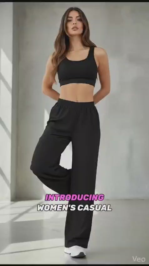 Women's Black Straight Fit Pants